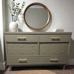 Vintage MCM Green Dresser 