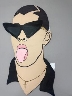 Badbunny wood cutouts