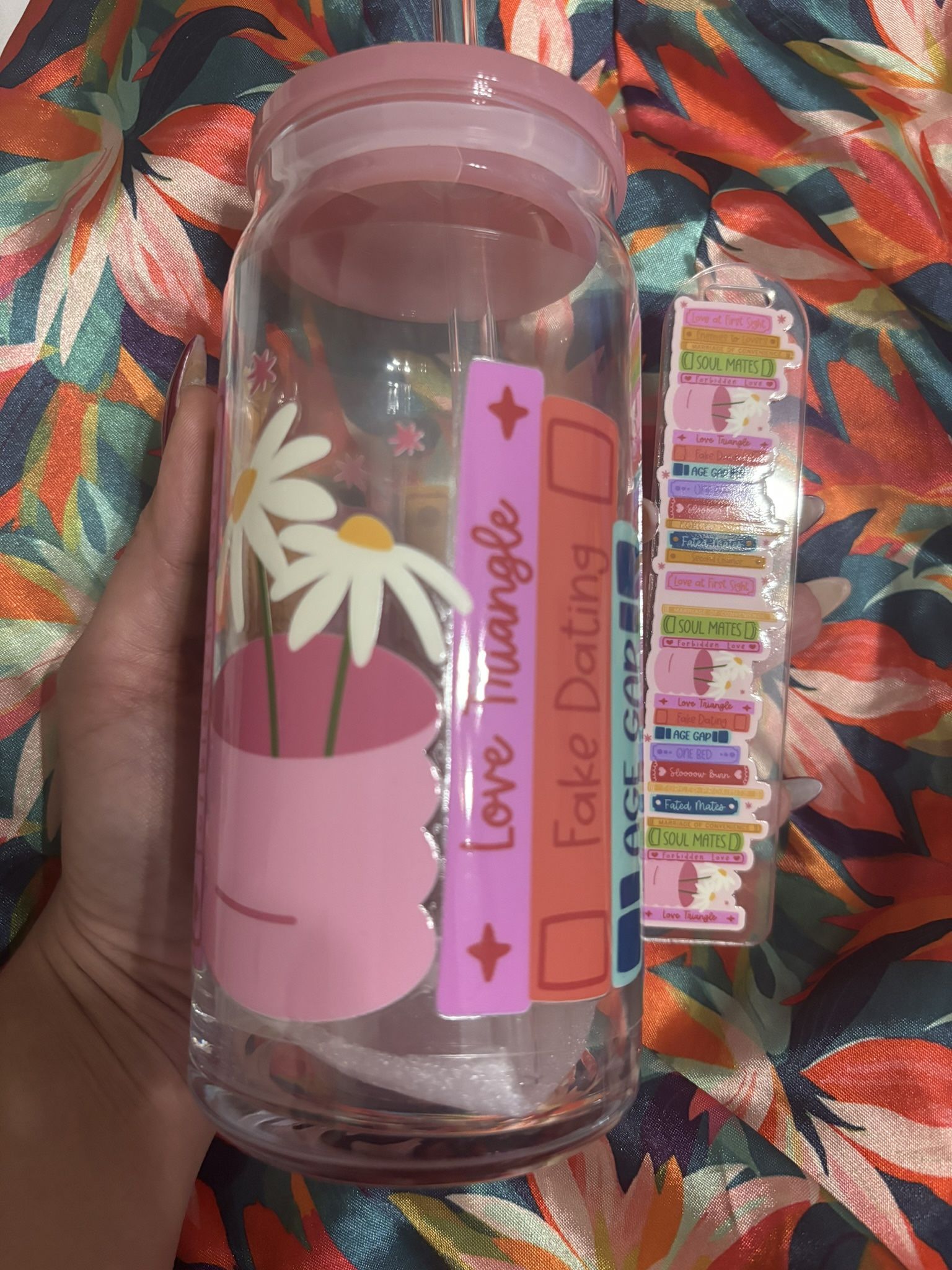 Flowers And Books Cup & Bookmark Set