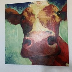 Cow Canvas Hand Painted 