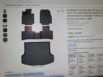 2023 - 2026 RX350/RX350h/RX500h All Weather Car Floor Mats & Cargo Liner Set – Black