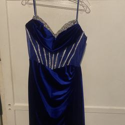 Royal Blue Velvet Prom Dress