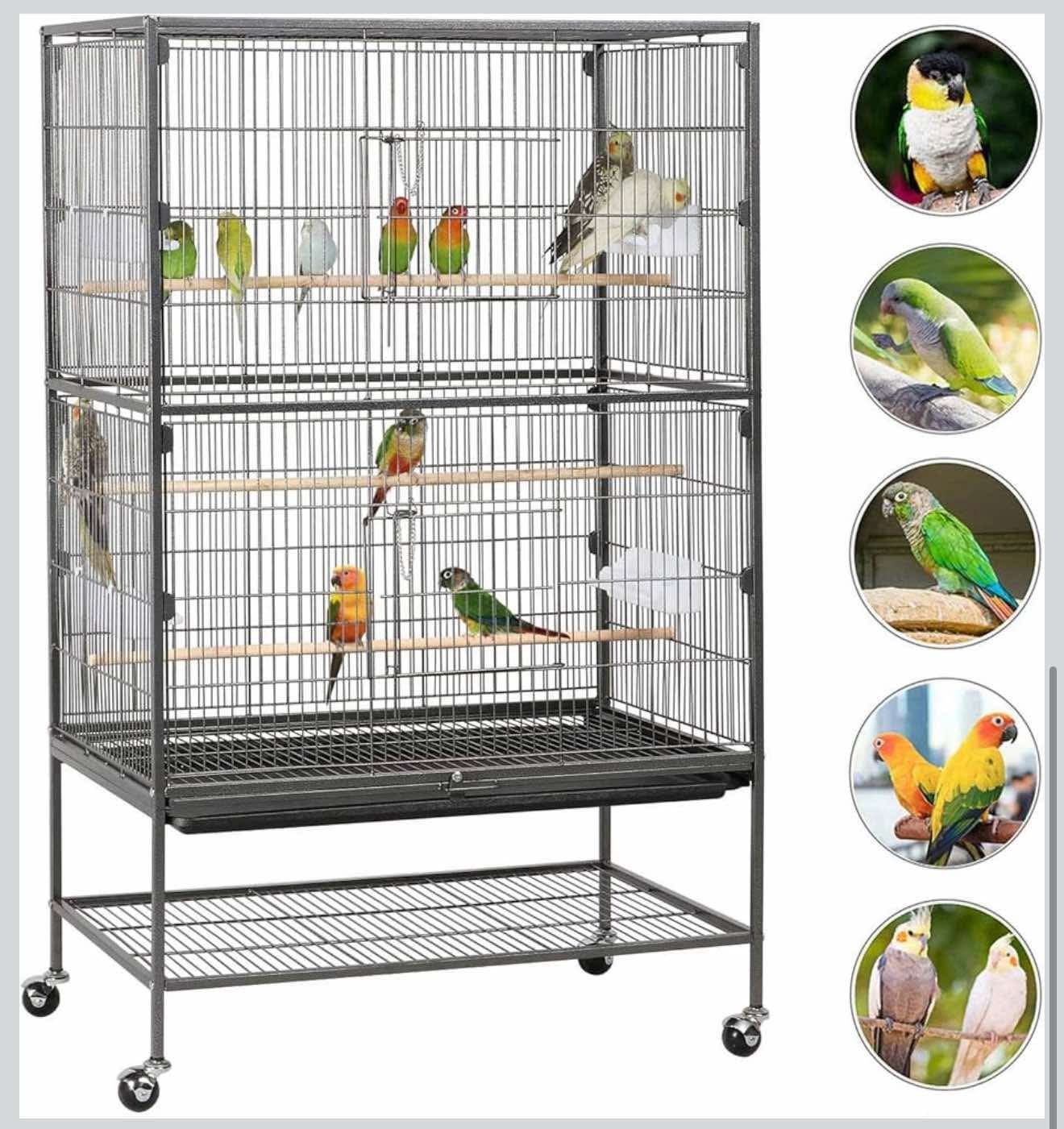 52-inch Wrought Steel Standing Large Flight King Bird Cage K-28