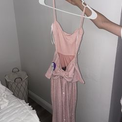 PINK WINDSOR DRESS WITH BOW AND TAIL 