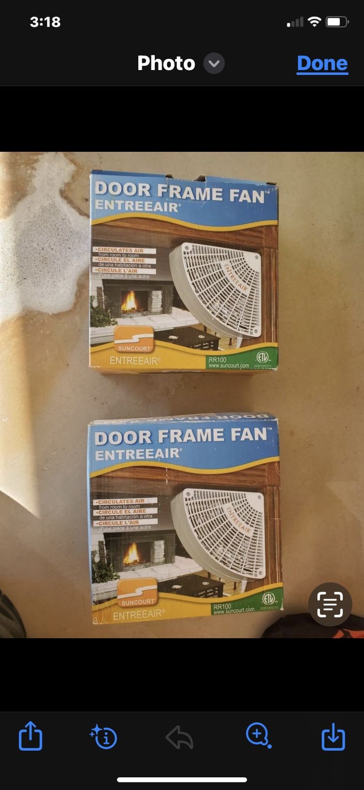 2—New Door Frame Fans( Or Use On A Table)
