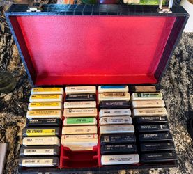 Vintage 8-Track Tape Collection with Case the Beatles Elvis Black Sabbath