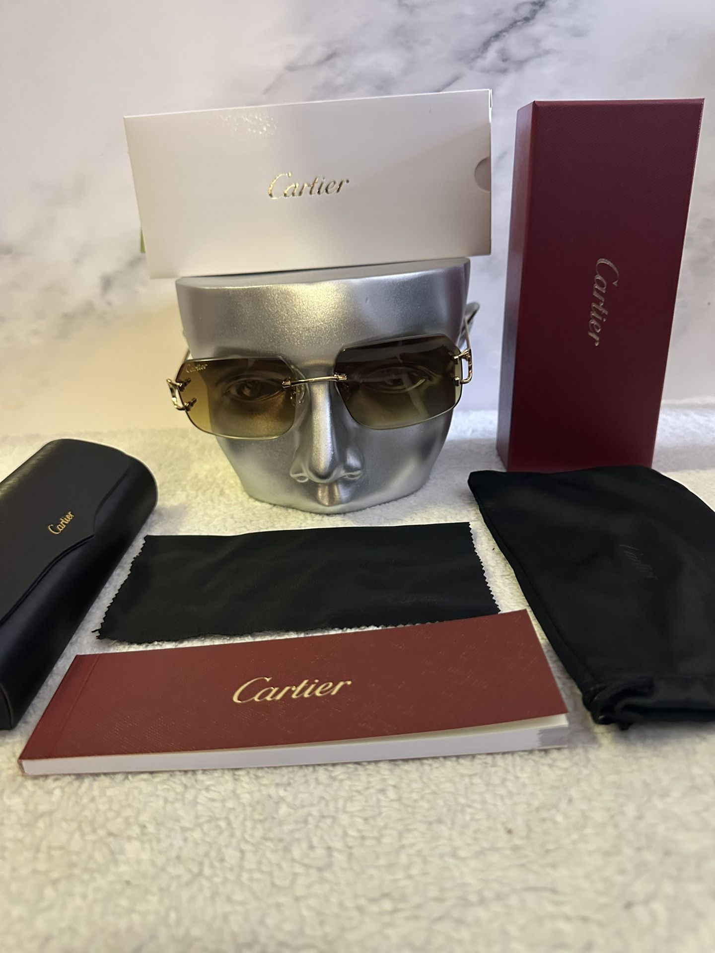 Cartier Wire Glasses Brown Tint