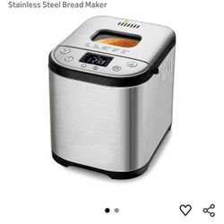 Bread Maker Machine with Gluten-Free Setting, 2LB 1.5LB 1LB Automatic Breadmaker with Homemade Cycle, 15-in-1 Stainless Steel Bread Maker
