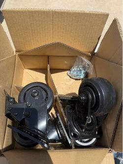 Sky Black Caster Wheel Set - Heavy-Duty Replacement for Storage Units