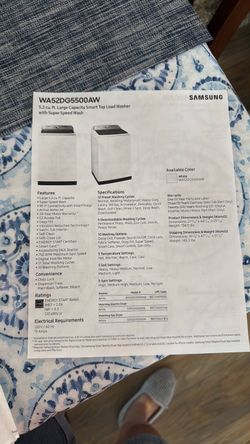 Samsung top load washing machine