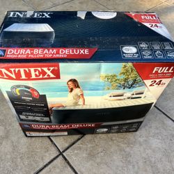 intex dura beam deluxe high rise pillow top airbed
