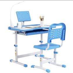 Kids Desk and Chair Set with USB Ligh
