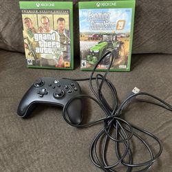 Two Xbox Games with one Xbox controller asking $40 for everything