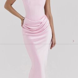 (House Of Cb Dress)Rose Shadow Strapless Corset Maxi Dress