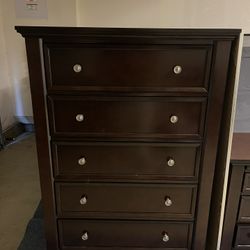 Wood Bedroom Set w/ Cal King Mattress & Box Spring 