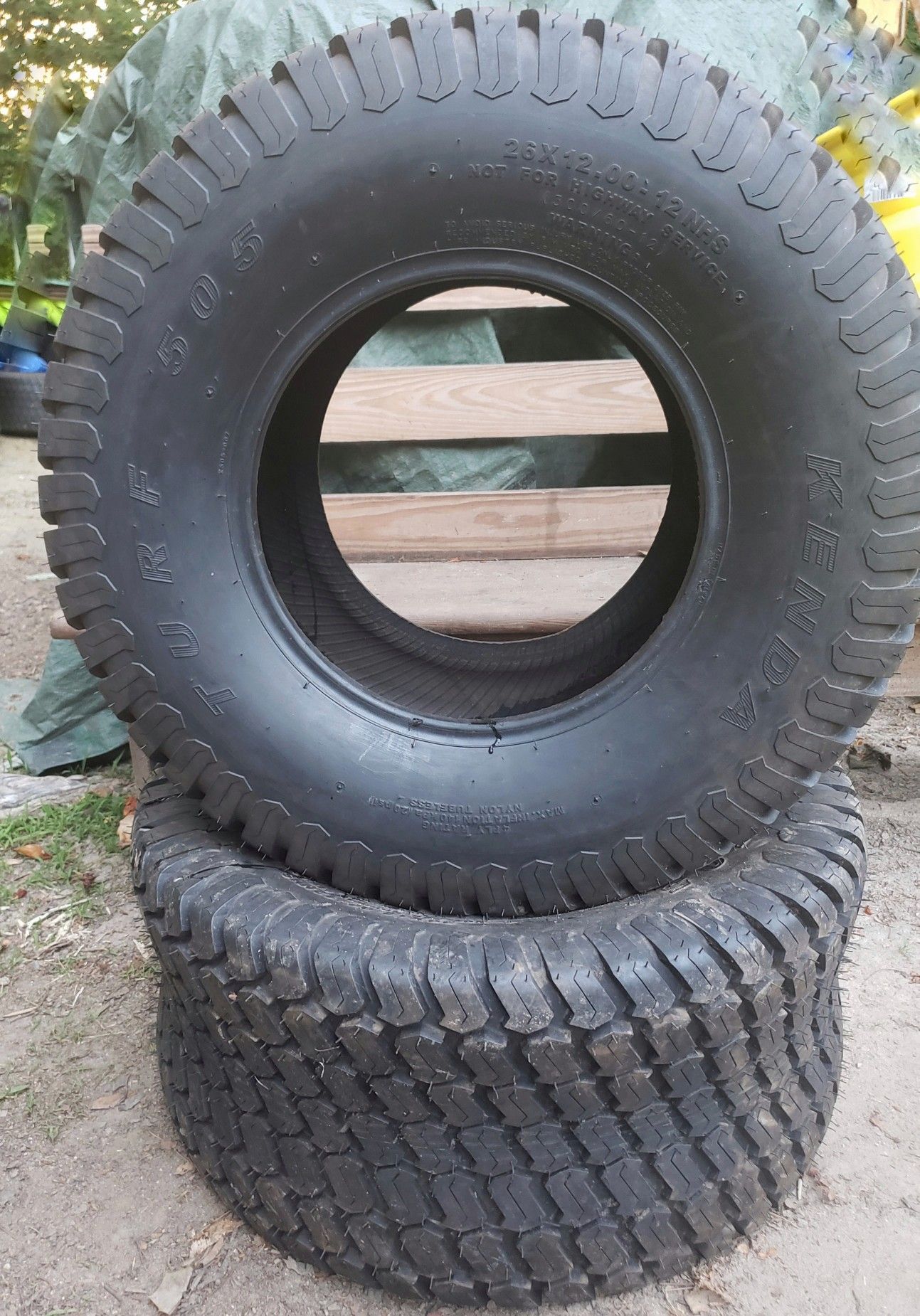 Pair of New KENDA 26x12.00-12 K-505 Turf 505 - 4-ply