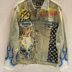 GFTD Los Angeles Stretch Denim Jacket Size Large 