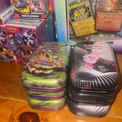 Pokemon Cards Mini Tins Prismatic Evolution Black Bolt White Flare.