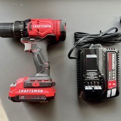 CRAFTSMAN V20 Cordless Drill/Driver Kit, 1/2-inch, Battery & Charger Included 
