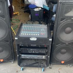 Yamaha Mixer, JBL Speakers,  Equalizer obo. For a limited time I will throw in two more JBL speakers for only  $300. Don’t pass this Up