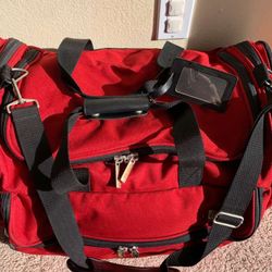 Lucas Expandable 22” Red Duffel Bag Carry On Suitcase