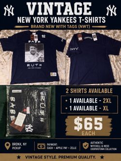 🔥 Vintage New York Yankees Babe Ruth Mitchell & Ness T-Shirt NWT (XL)