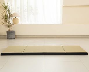 MustMat Thick Tatami Mat Twin XL Floor Mattress Japanese Tatami Bed with Storage Bag 39 x 80 x 2 in (Black)#4107SR8