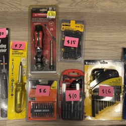Multiple Items, All Prices OBO, New in Package Screwdrivers, Bit Sets, Hex Keys, Pliers