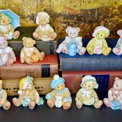 Lot Of 12 Vintage Tiny Teddy Bear Enesco 1993 P. Hillman Figurines Sz 3”