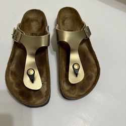 Gold Birkenstocks Size 37