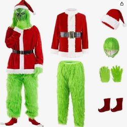 Green Big Monster Costume for Men 7 PCS Deluxe Furry Size Sm/Med