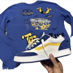 true religion shirt size SMALL shoes size 10 