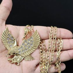 14k Gold Plated Eagle Necklace 