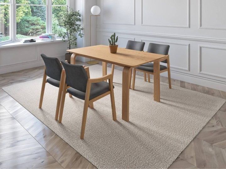 BRAND NEW Light Grey Solid Rubber Wood Dining Set Ideal Furniture Set For Indoor
