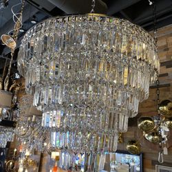 Luxury Crystal Chrome Chandelier Lighting Modern Contemporary Chandeliers Pendant Ceiling Lamp Light Fixture 6-Tier for Dining Room Living Room Hotel