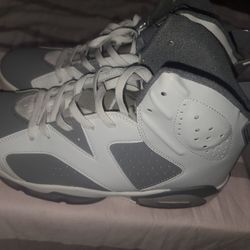 White & Grey Jordan 6's