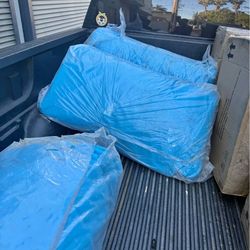 New EVAJOY Sand Filter Pump + Pool Covers with above ground pool and ladder all new I have 3 sets