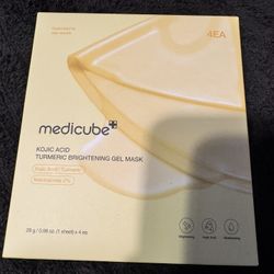 [medicube Official] Kojic Acid Turmeric Gel Mask (4 sheets) | Color Changing Gold Jelly Mask | Overnight Face Mask for Glass Glow Skin, Vitamin C
