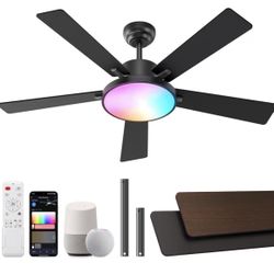 NEW 52” Smart Ceiling Fan w/ Light – Alexa/Google – 6 Speeds – $79 (Was $119)