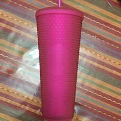 Starbucks New Studded Neon Pink Tumbler