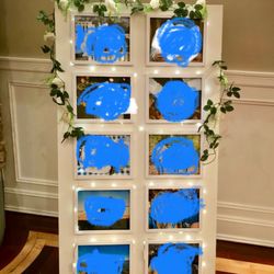 30 X 60 Standing White Wood Photo Board. Holds 10  8x10 Pictures