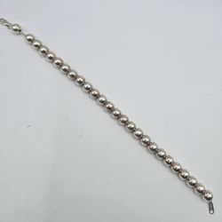 Handmade 925 Sterling Silver Beaded Bracelet 8.5" 13.6g