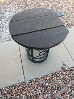 3-Piece Outdoor Patio Bistro Set - 2 Wicker Bar Stools + Wood Top Table - Black