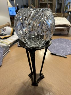 Cut Crystal Vase W/ Stand-$25.00