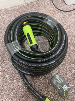 50ft x 5/8 inch garden hose, durable, flexible, lightweight, durable hybrid hose with swivel handle, male to female accessories