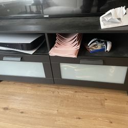 Modern TV Stand with Frosted Glass Drawers