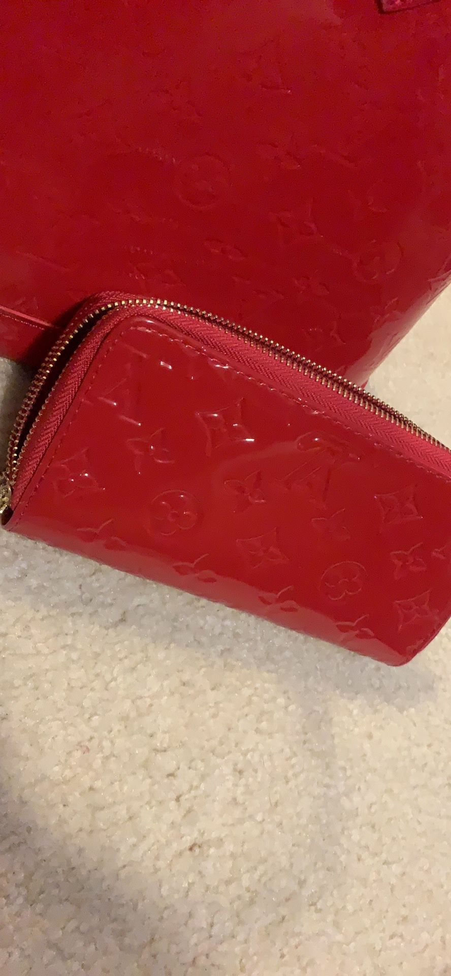 Red Alma LV Bag with wallet