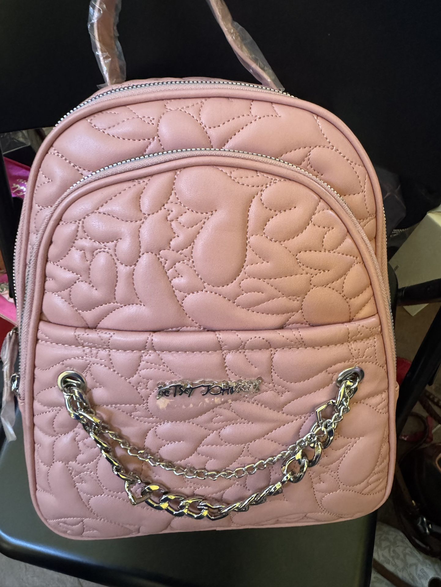 Betsy Johnson, Pink Heart Backpack New