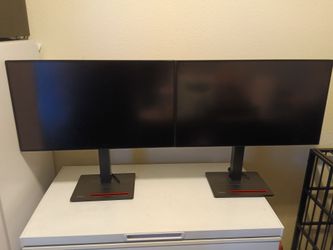 3 Lenovo ThinkVision Monitors / (2) 27" 2K  &  (1) 32" 4K – Complete Setup!