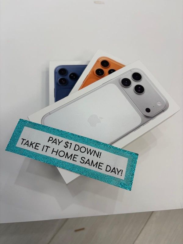 Apple IPhone 17 Pro 5G Unlocked New Pay $1 DOWN AVAILABLE NO CREDIT NEEDED